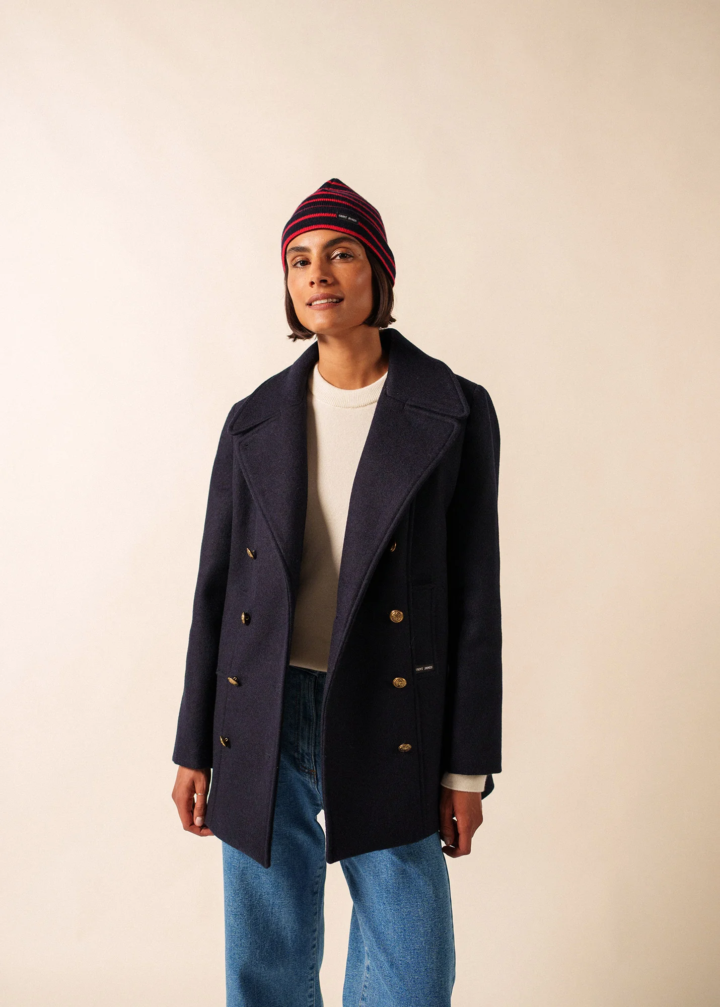 Bonnet marin Cartier - rayé (NAVY/TULIPE) - Image 2