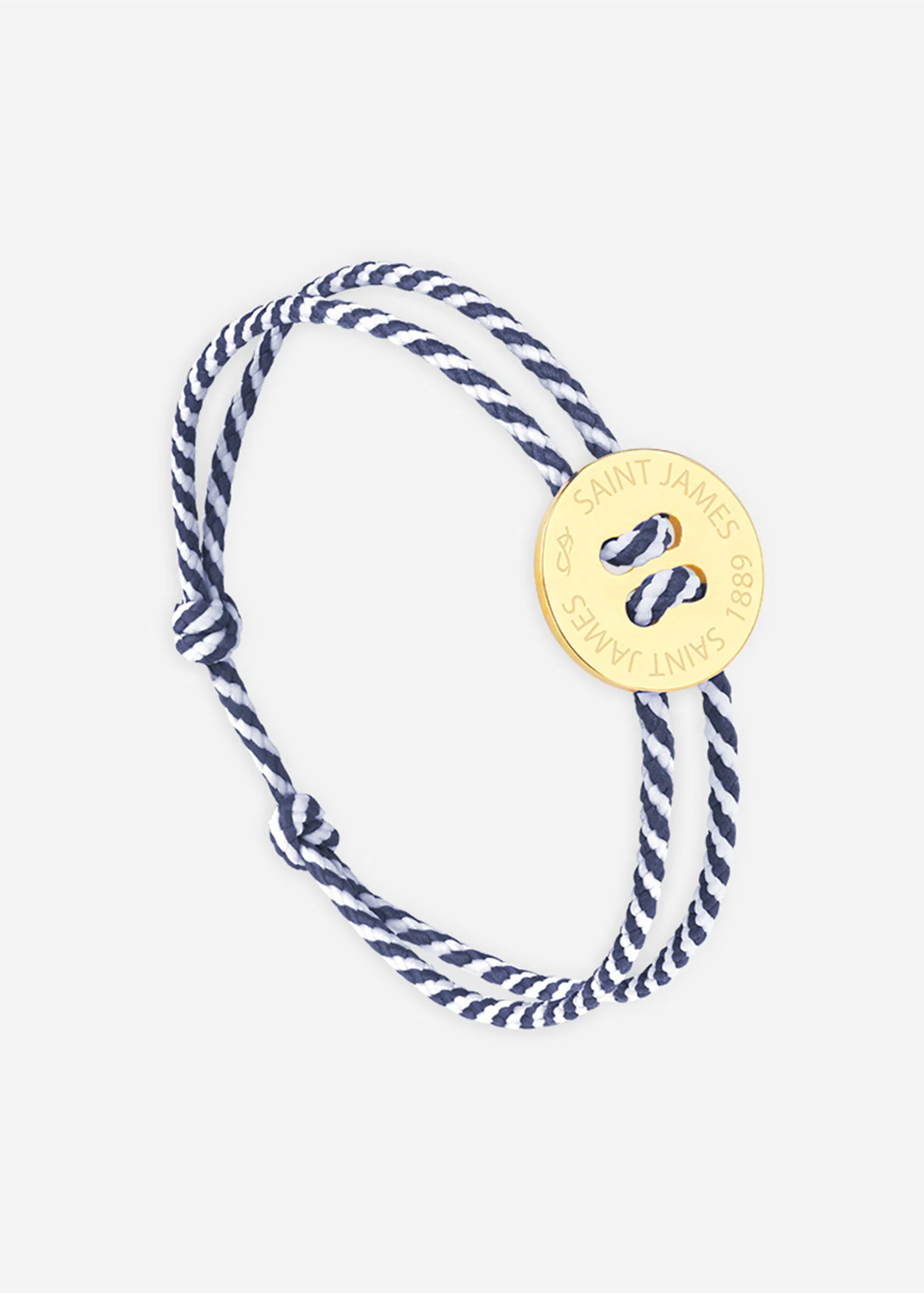 Bracelet Bouton x Le Vent à la Française (OR/RAYE BLANC/MARINE)