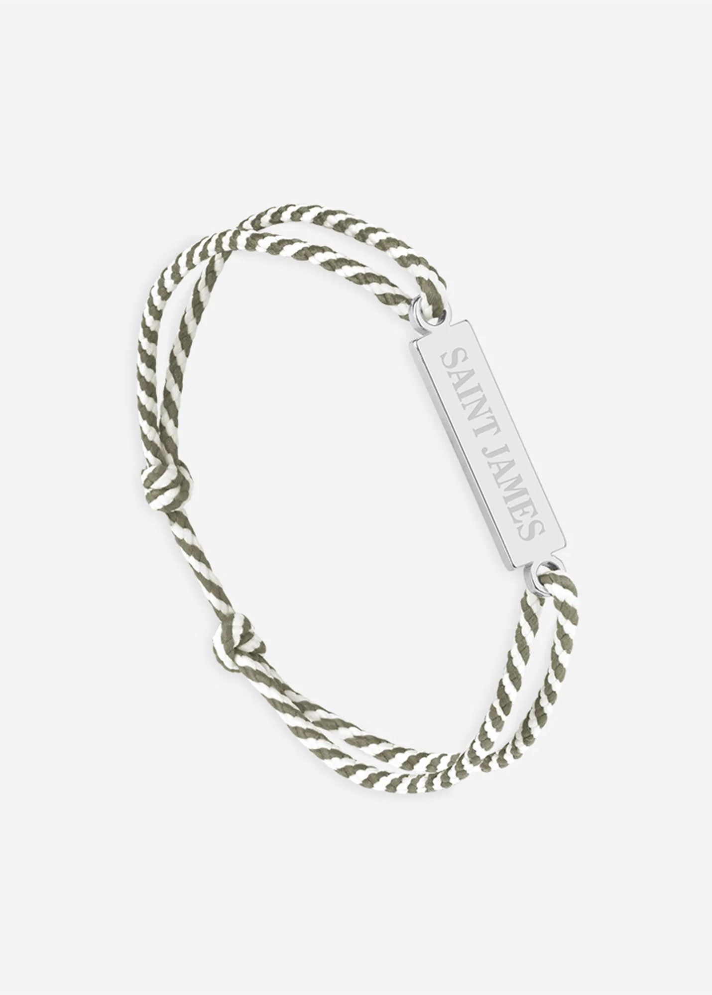 Bracelet Logo x Le Vent à la Française (ARGENT/RAYE BLANC/KAKI)