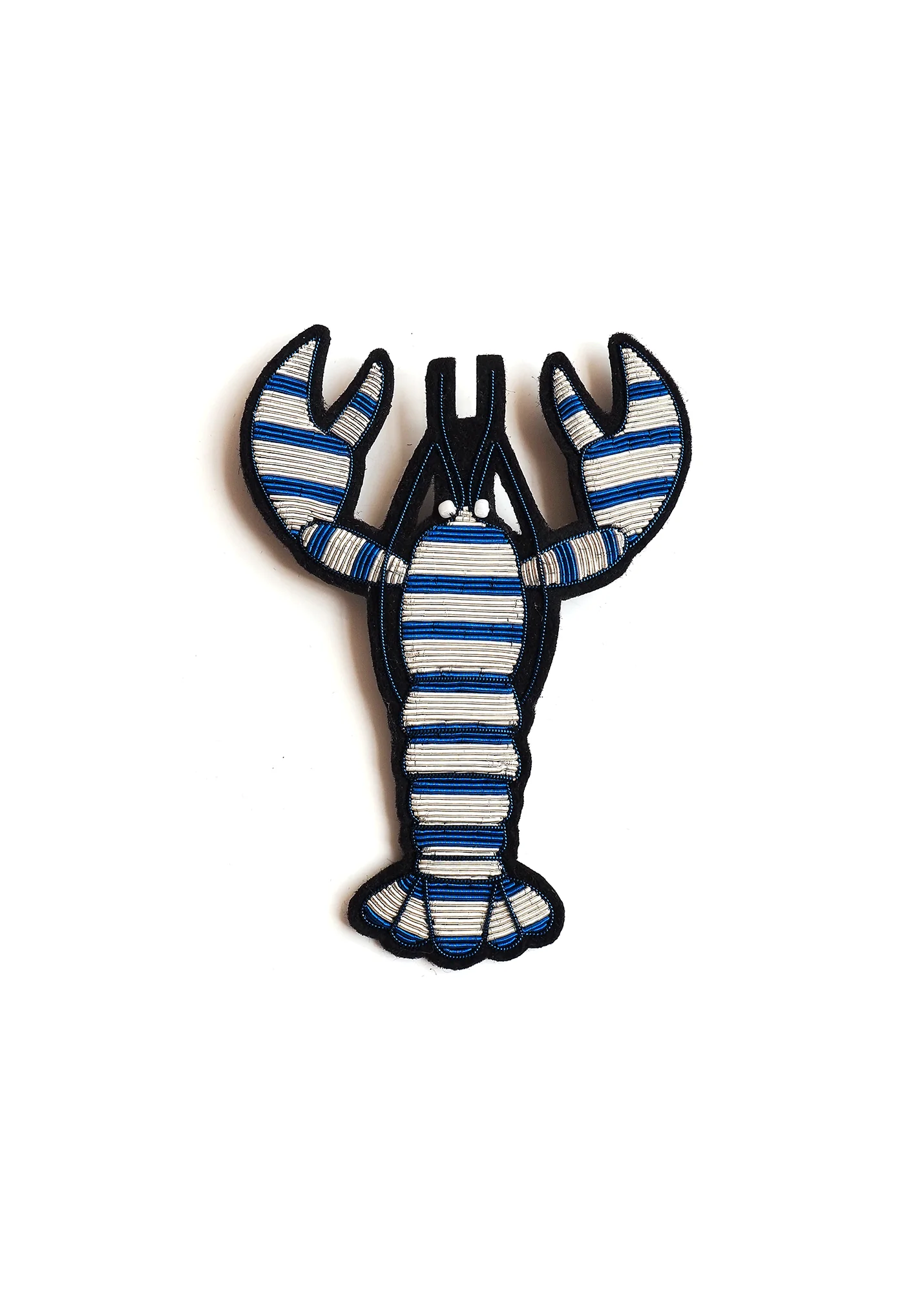 Broche brodée Homard rayé - SAINT JAMES x Macon & Lesquoy (BLEU/BLANC) - Image 2
