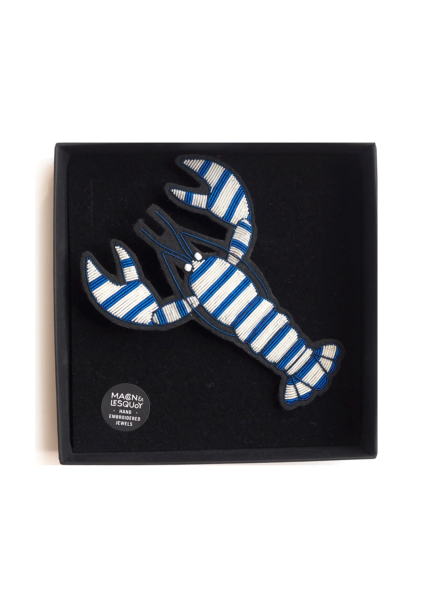 Broche brodée Homard rayé - SAINT JAMES x Macon & Lesquoy (BLEU/BLANC) - Image 3