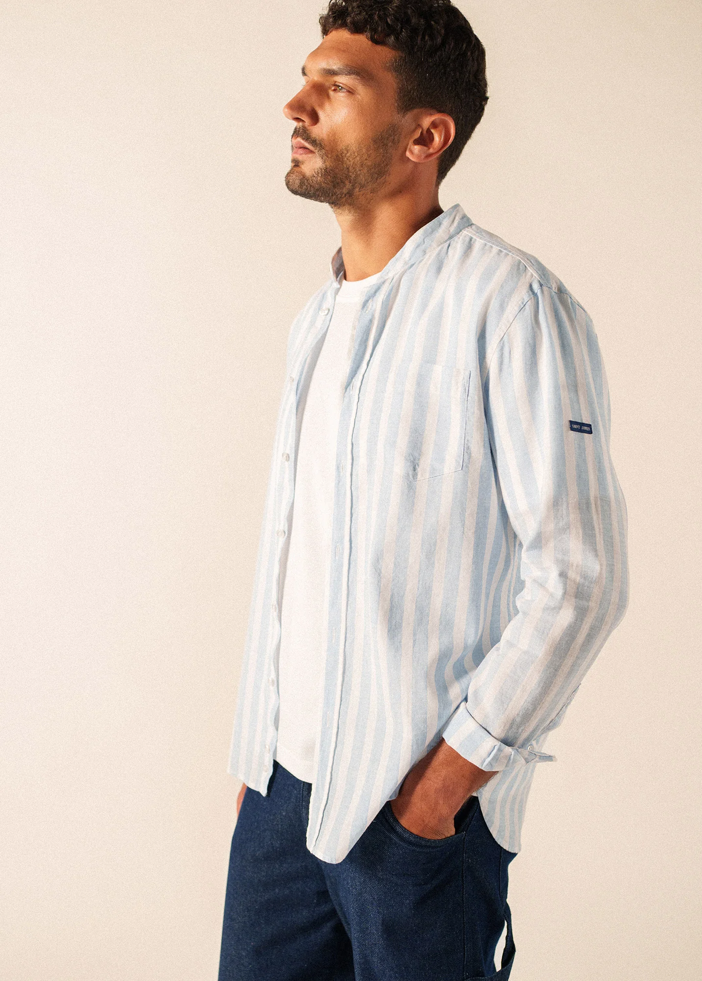 Chemise Liam (BLANC/BLEU) - Image 3