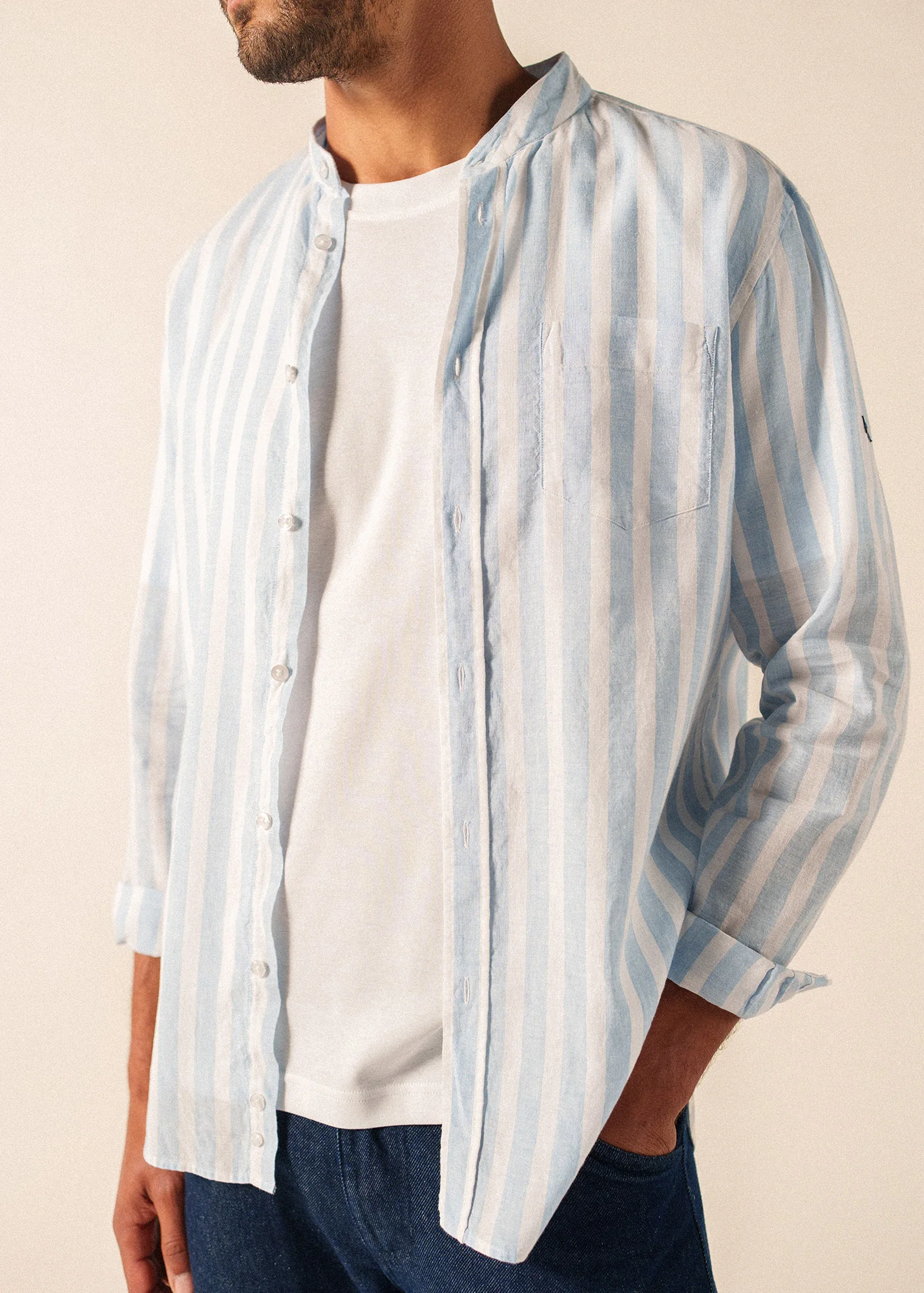 Chemise Liam (BLANC/BLEU) - Image 4