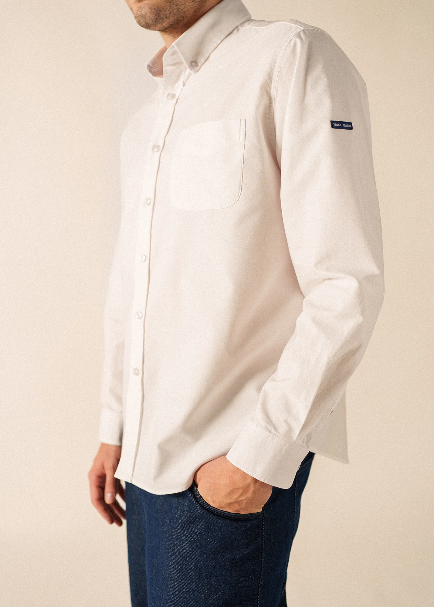 Chemise manches longues Amboise - en coton (BLANC) - Image 4