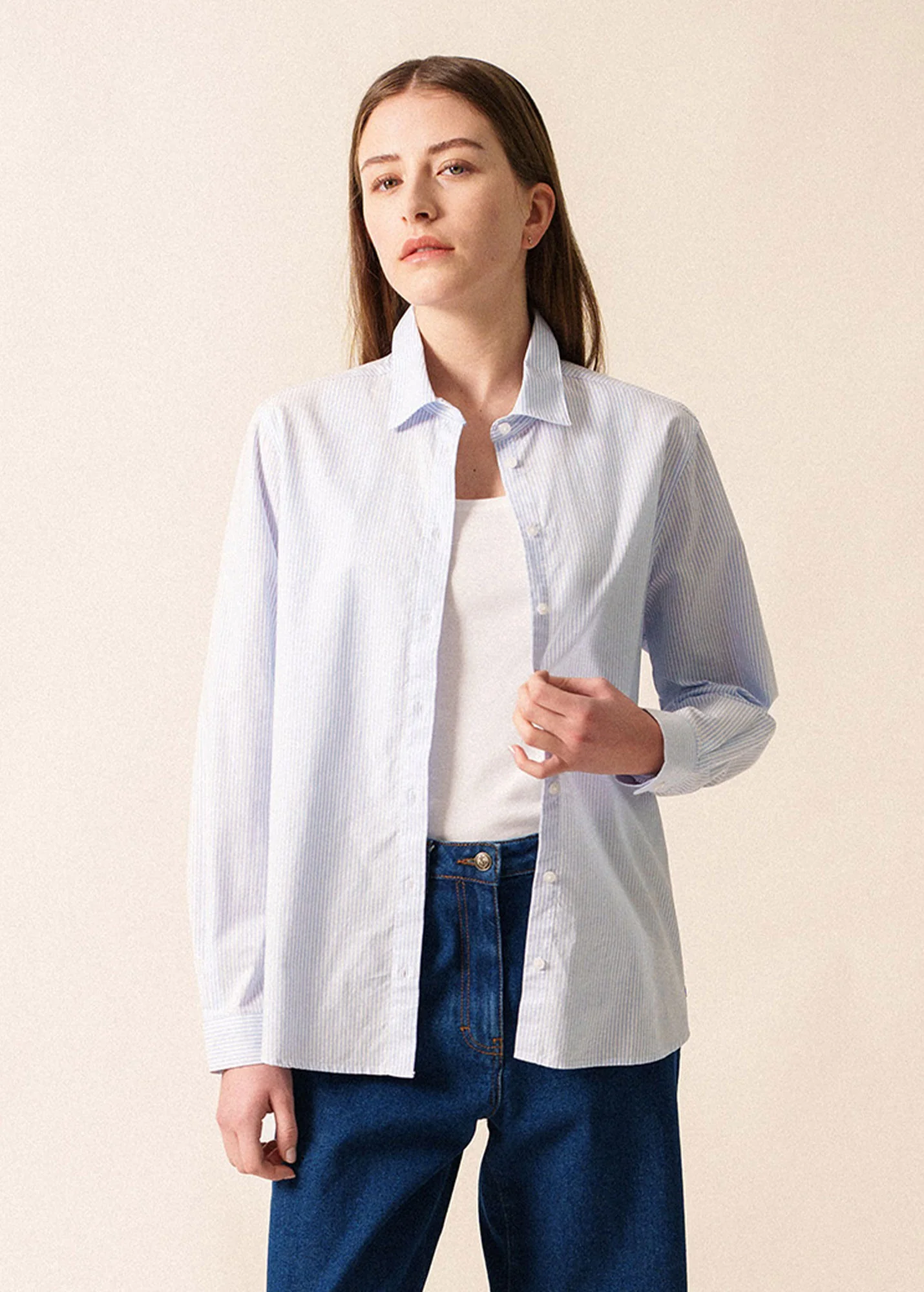 Chemise Léna (BLANC/CIEL) - Image 3