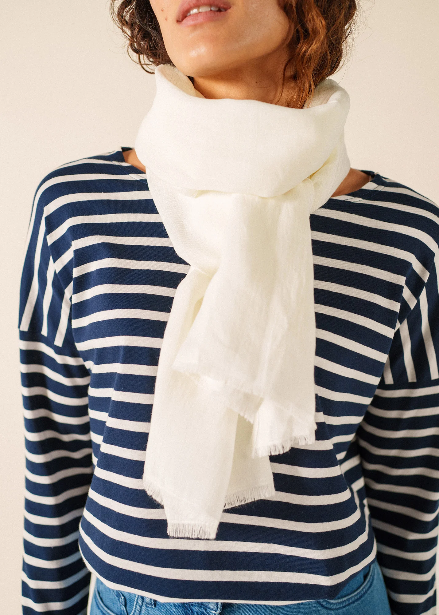 Foulard en lin (BLANC) - Image 3