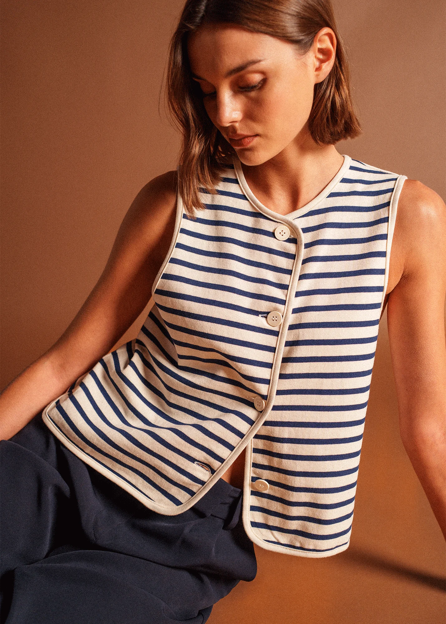Gilet Gouville (ECRU/MARINE) - Image 6