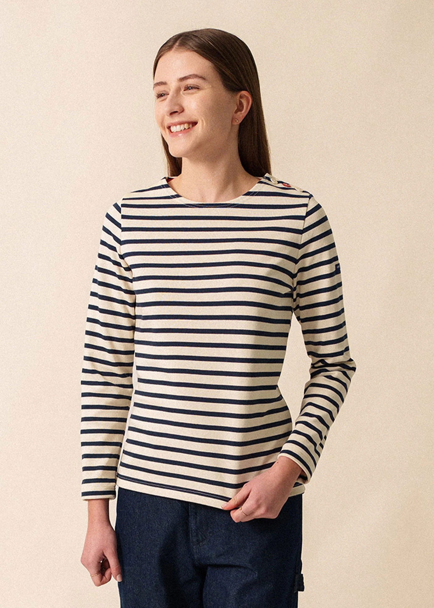 Marinière Méridame Cœur (ECRU/MARINE/TULIPE) - Image 3