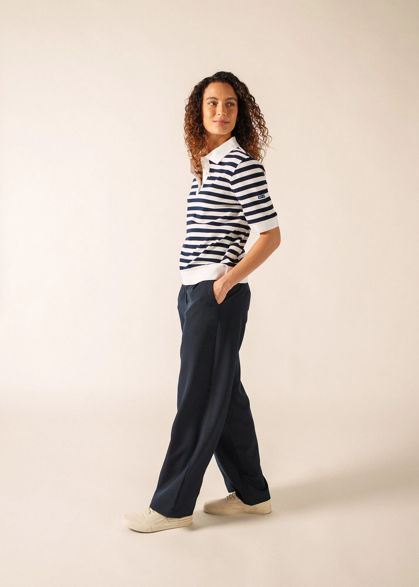 Polo Carola (BLANC/MARINE)