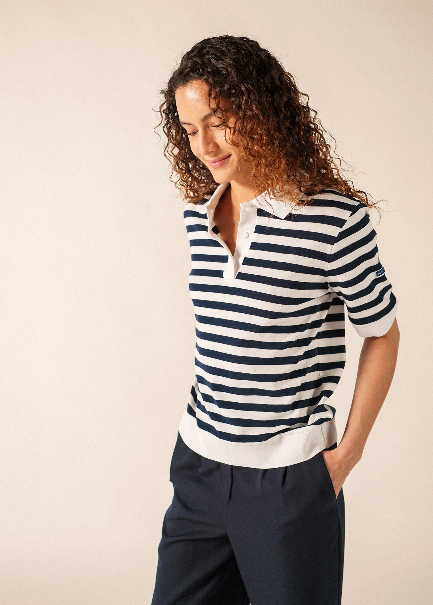 Polo Carola (BLANC/MARINE) - Image 3