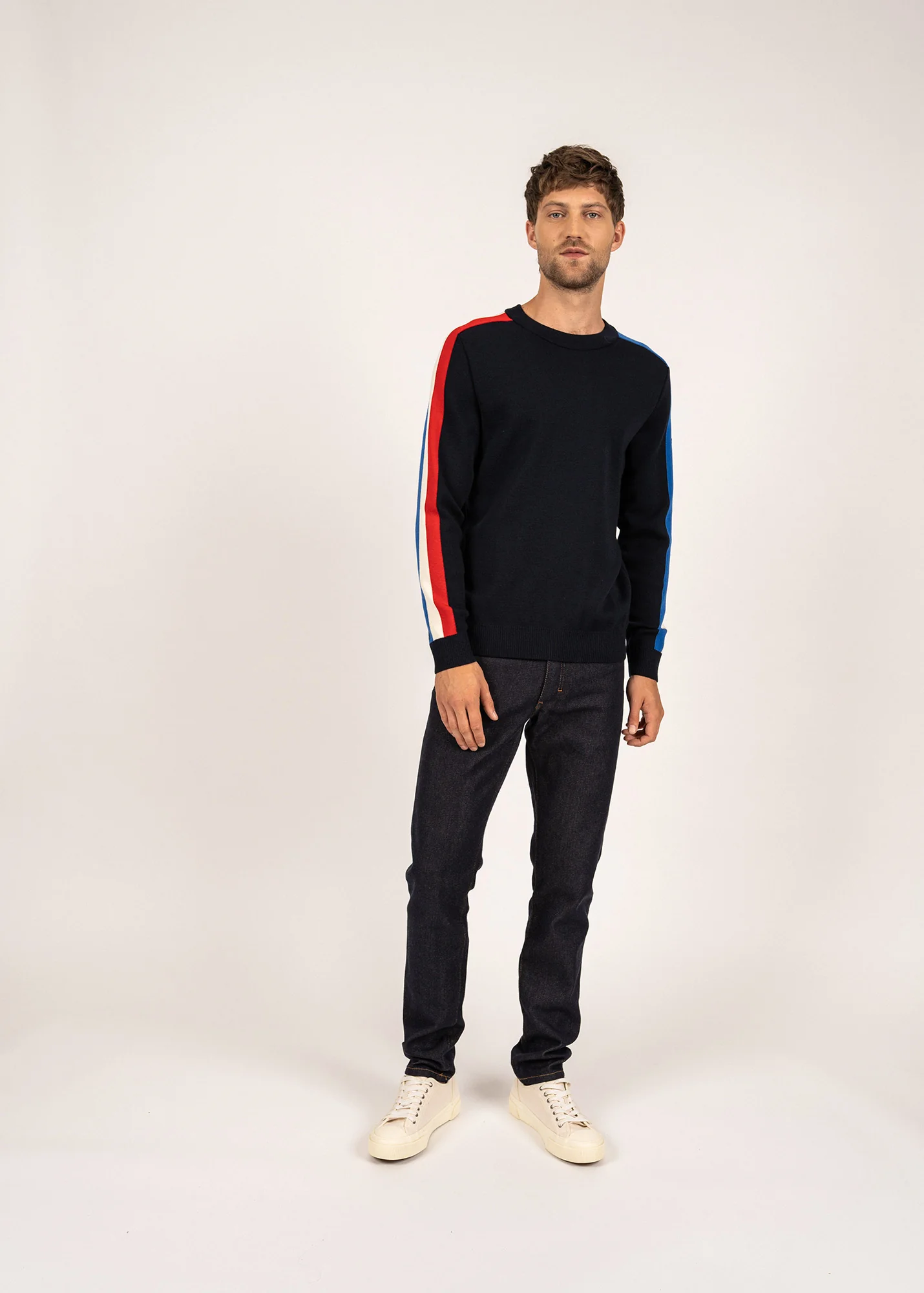 Pull raglan x l'Elysée (NAVY/GITANE/ECUME/TULIPE)