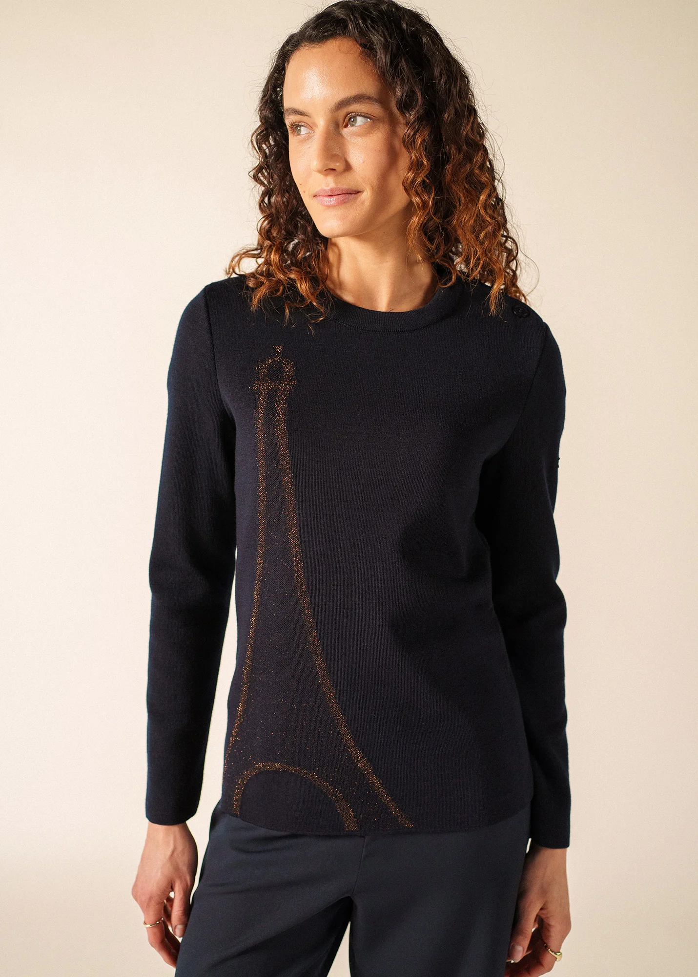 Pull Brégançon x La tour Eiffel (NAVY/BRONZE) - Image 3
