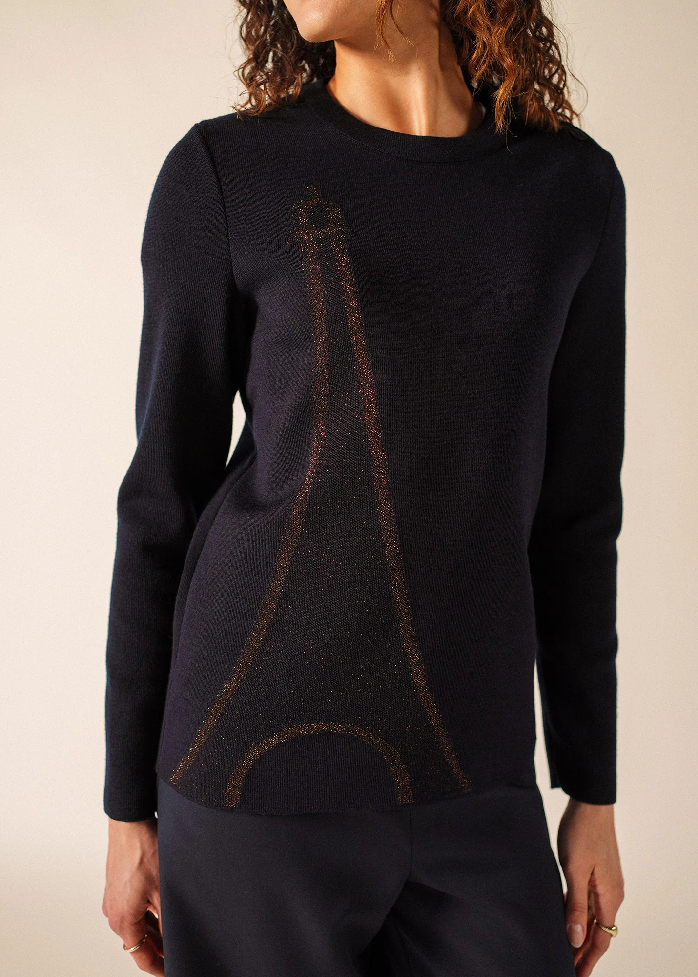 Pull Brégançon x La tour Eiffel (NAVY/BRONZE) - Image 4