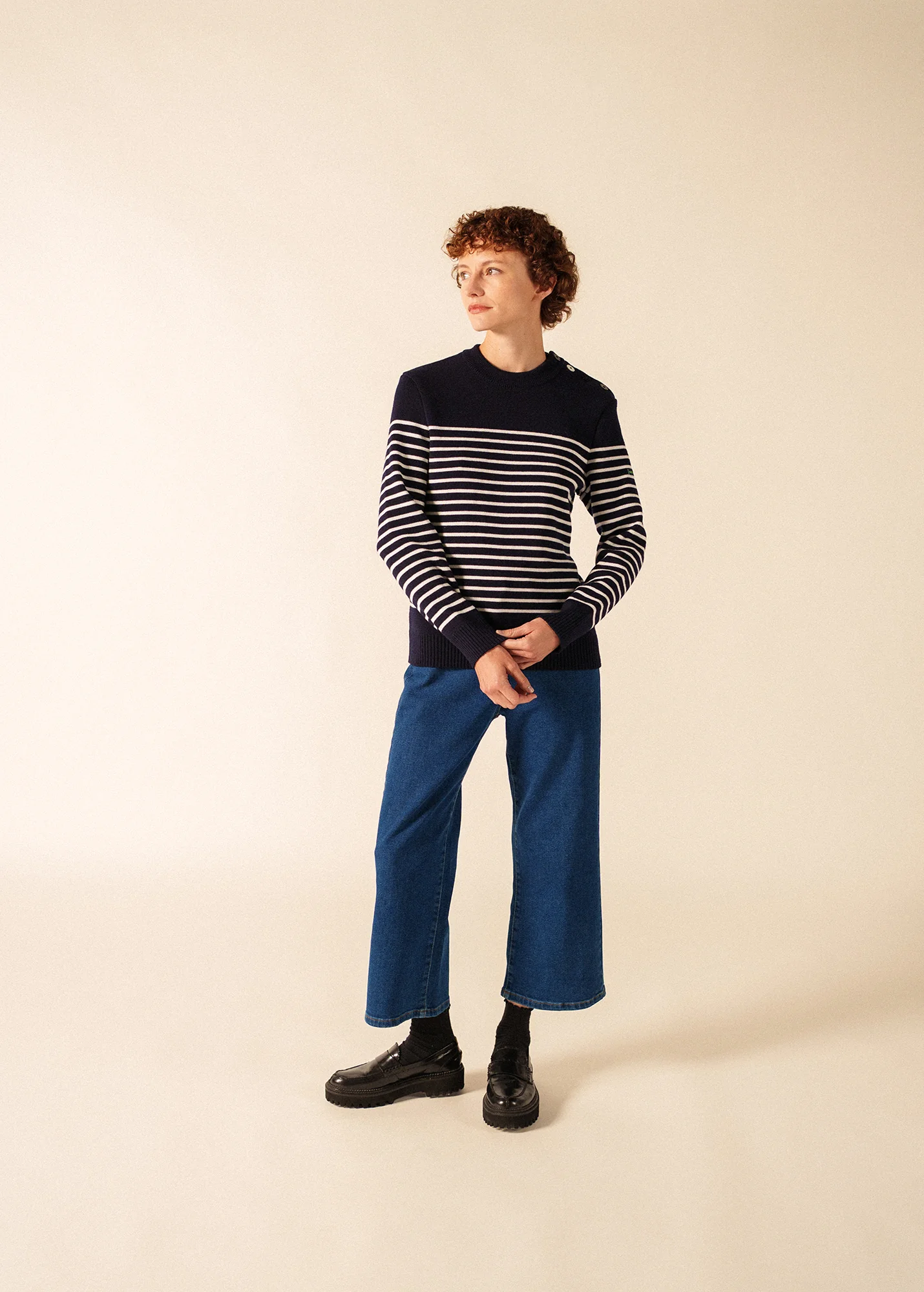 Pull marin Binic Phospho - en laine (MARINE/PHOSPHORESCENT) - Image 5