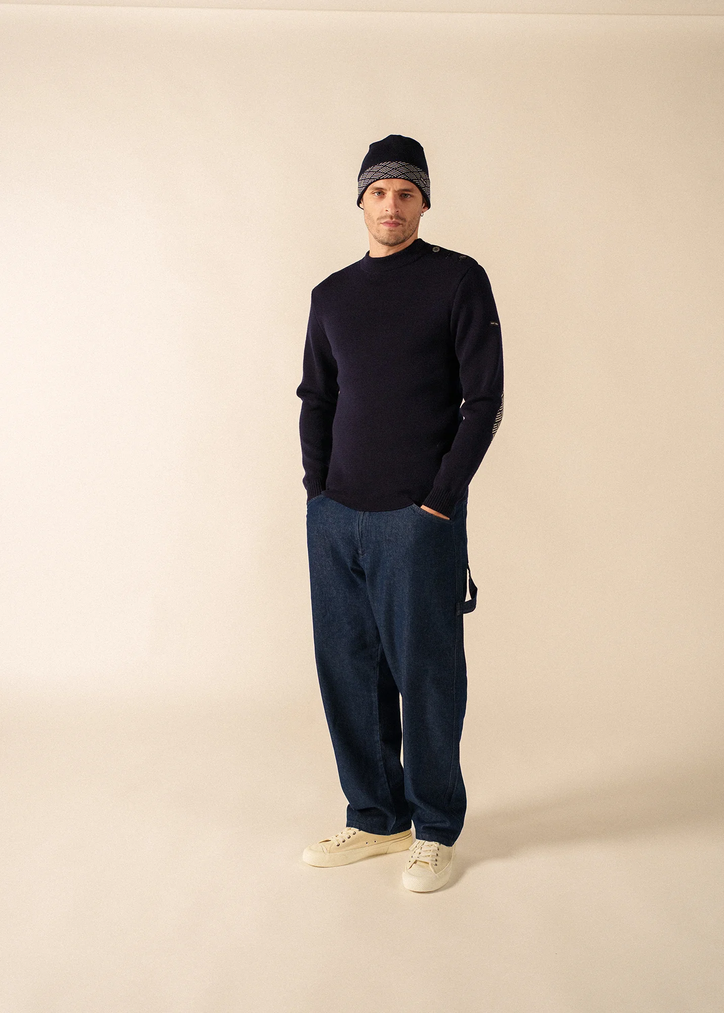 Pull marin Matelot Equipage (MARINE/ECRU)