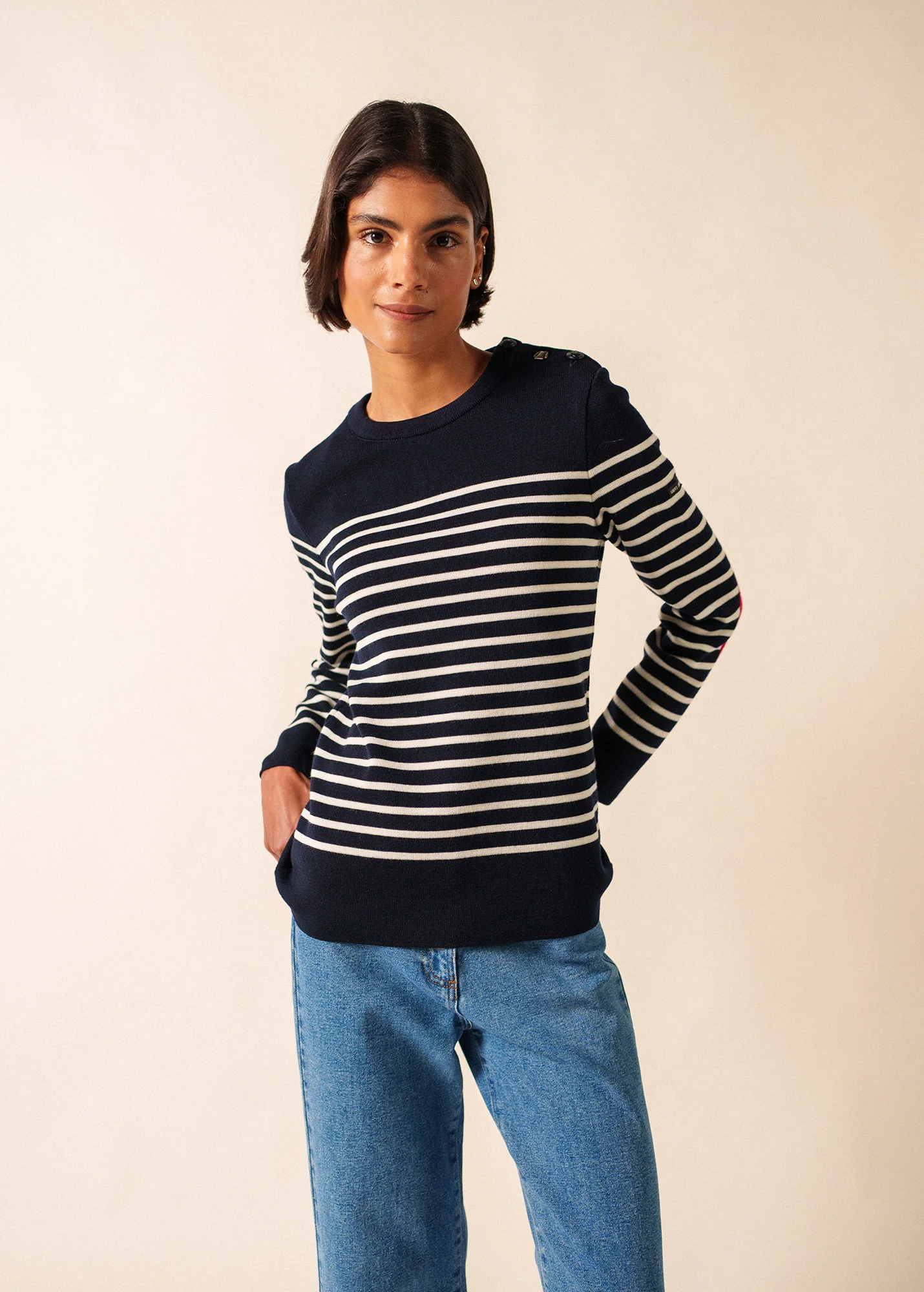 Pull marin Brégançon Pop (NAVY/BLANC/TULIPE)