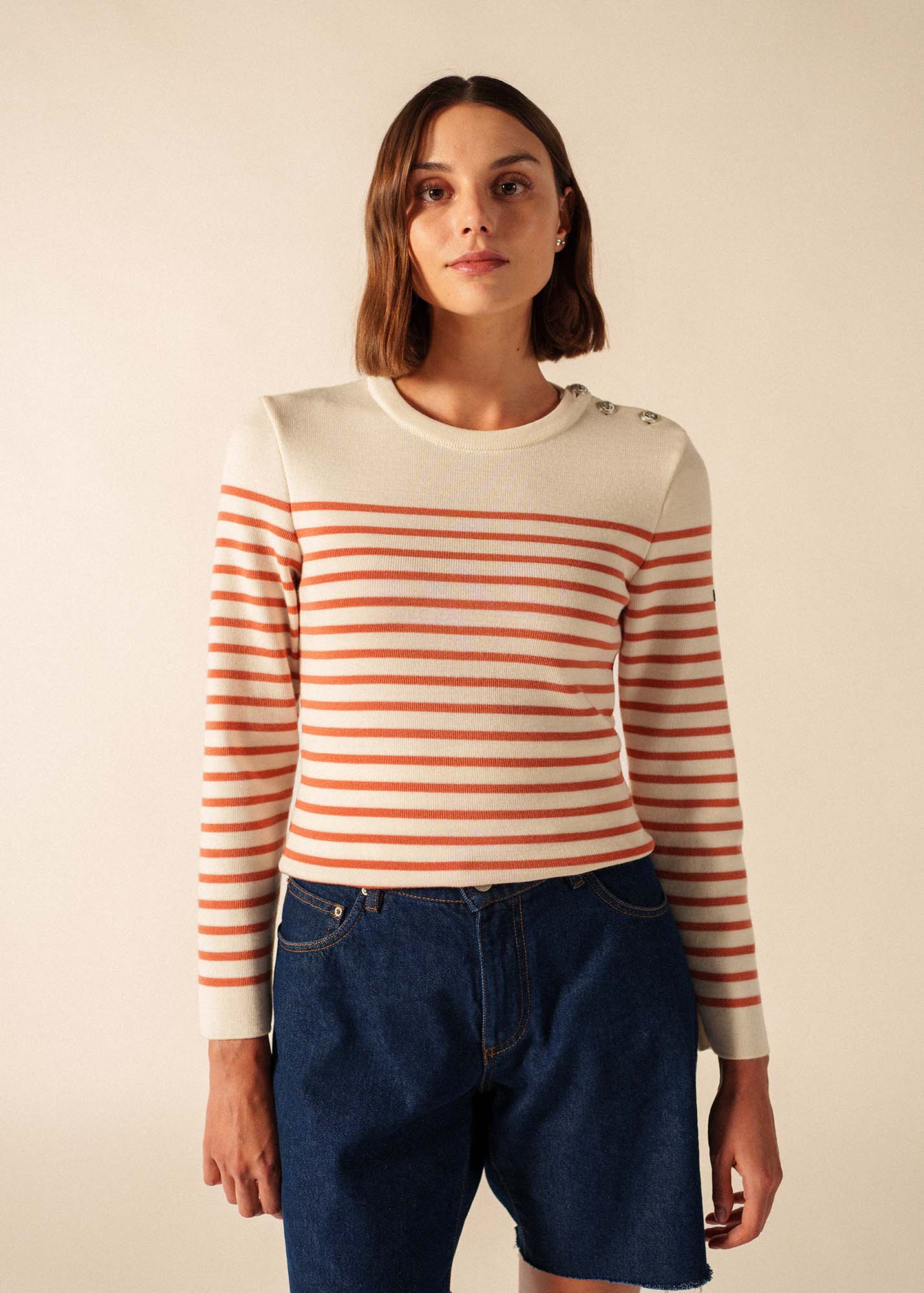 Pull marin Marée (BLANC/ARGILE) - Image 3