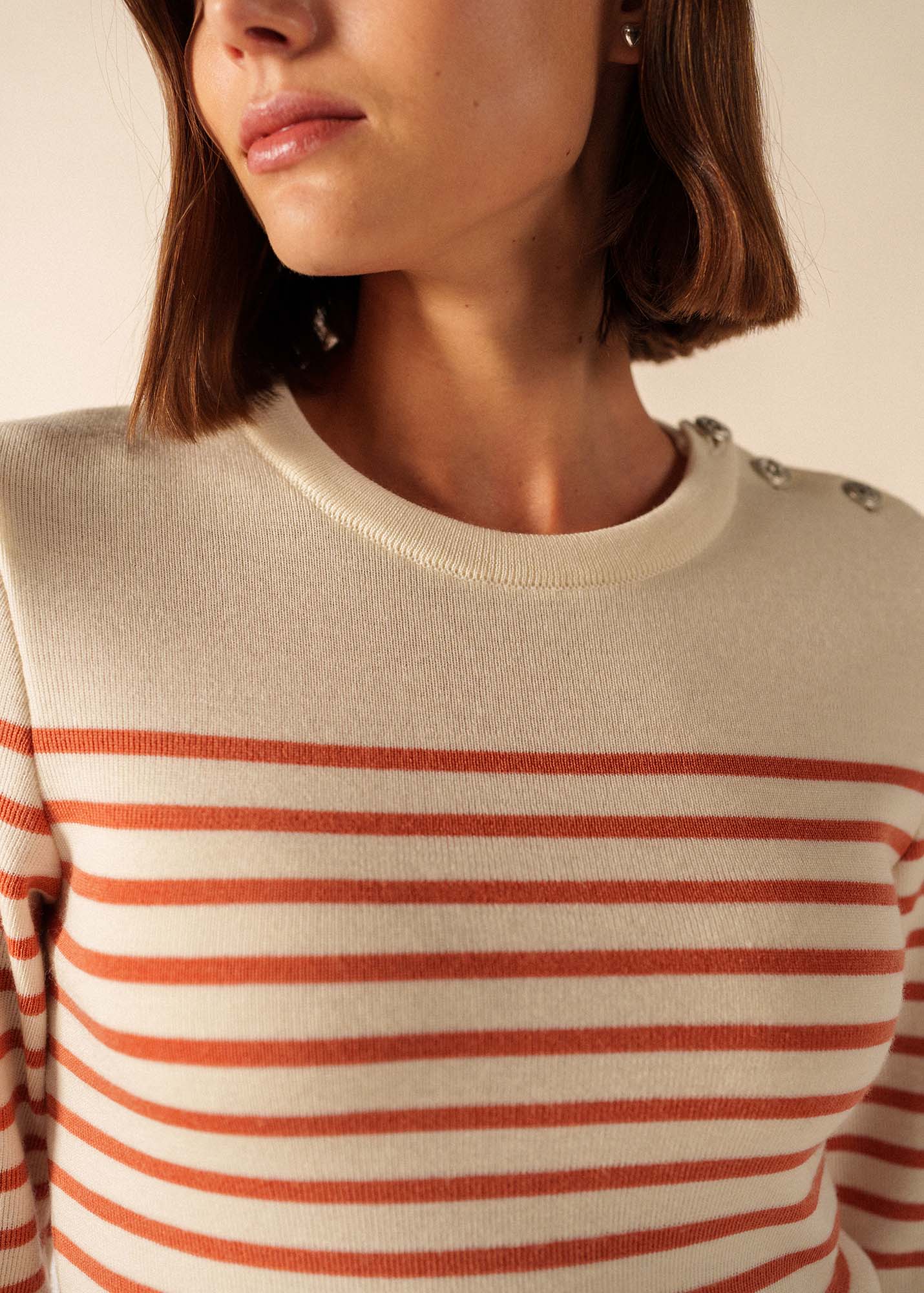 Pull marin Marée (BLANC/ARGILE) - Image 4