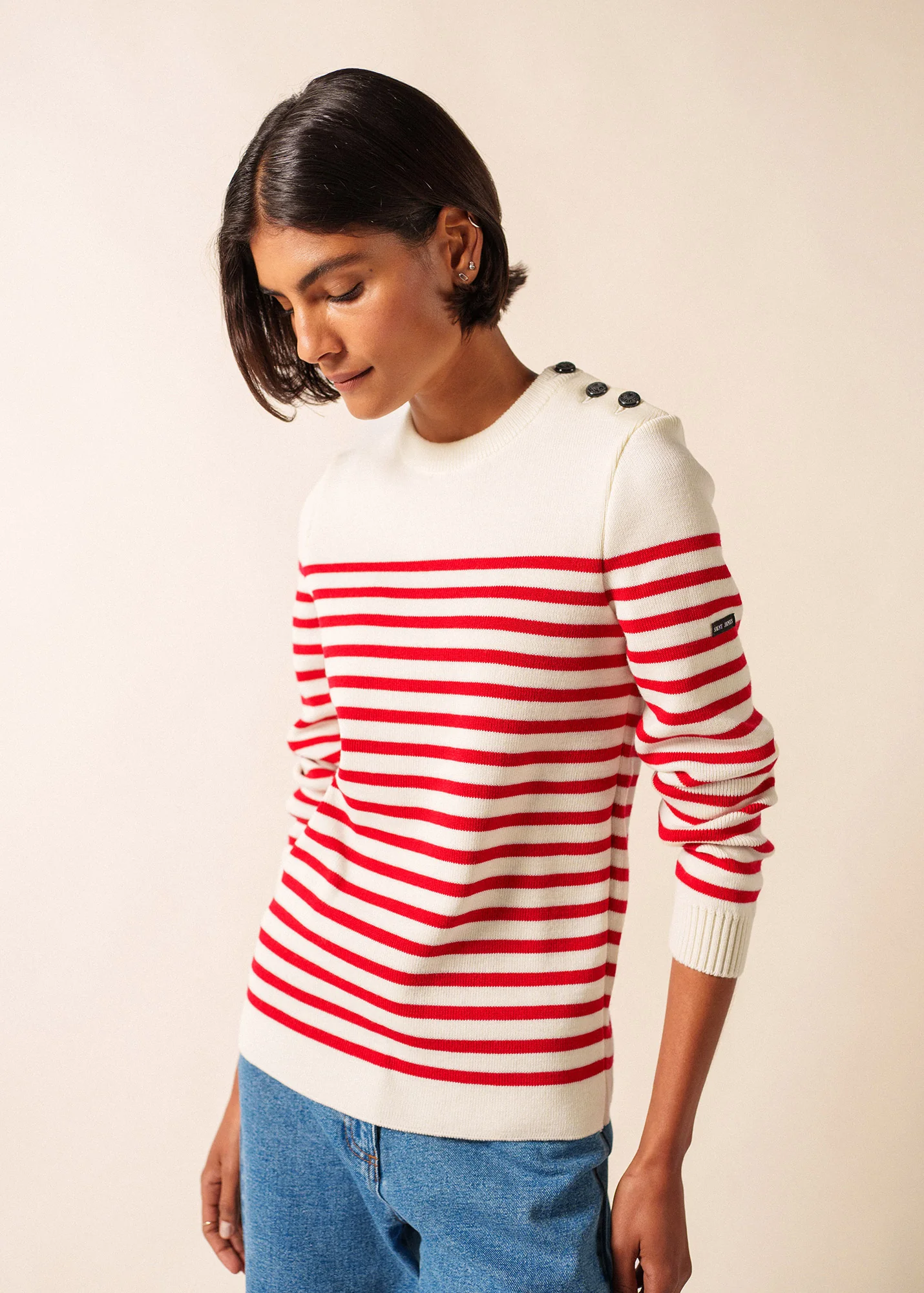 Pull marin Rochefort (ECUME/ROUGE) - Image 3