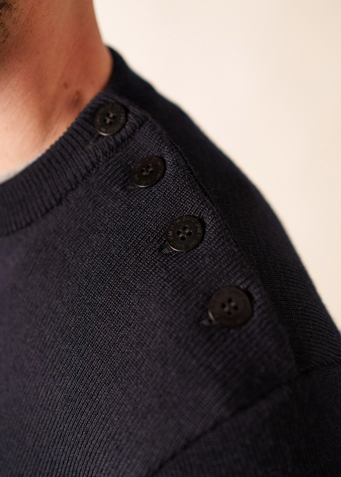 Pull marin uni Cancale - coupe confort (NAVY) - Image 4