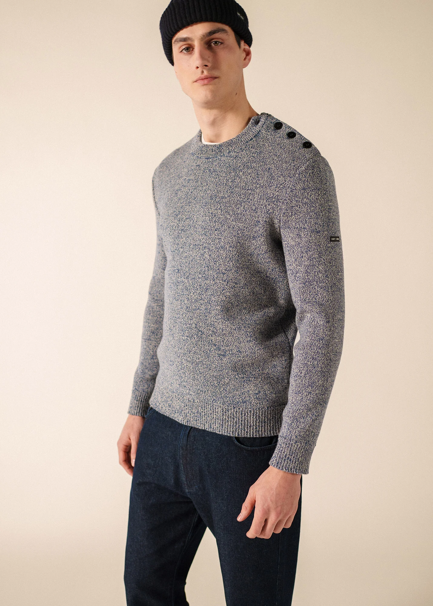 Pull marin Cancale (JEAN/ECRU) - Image 3