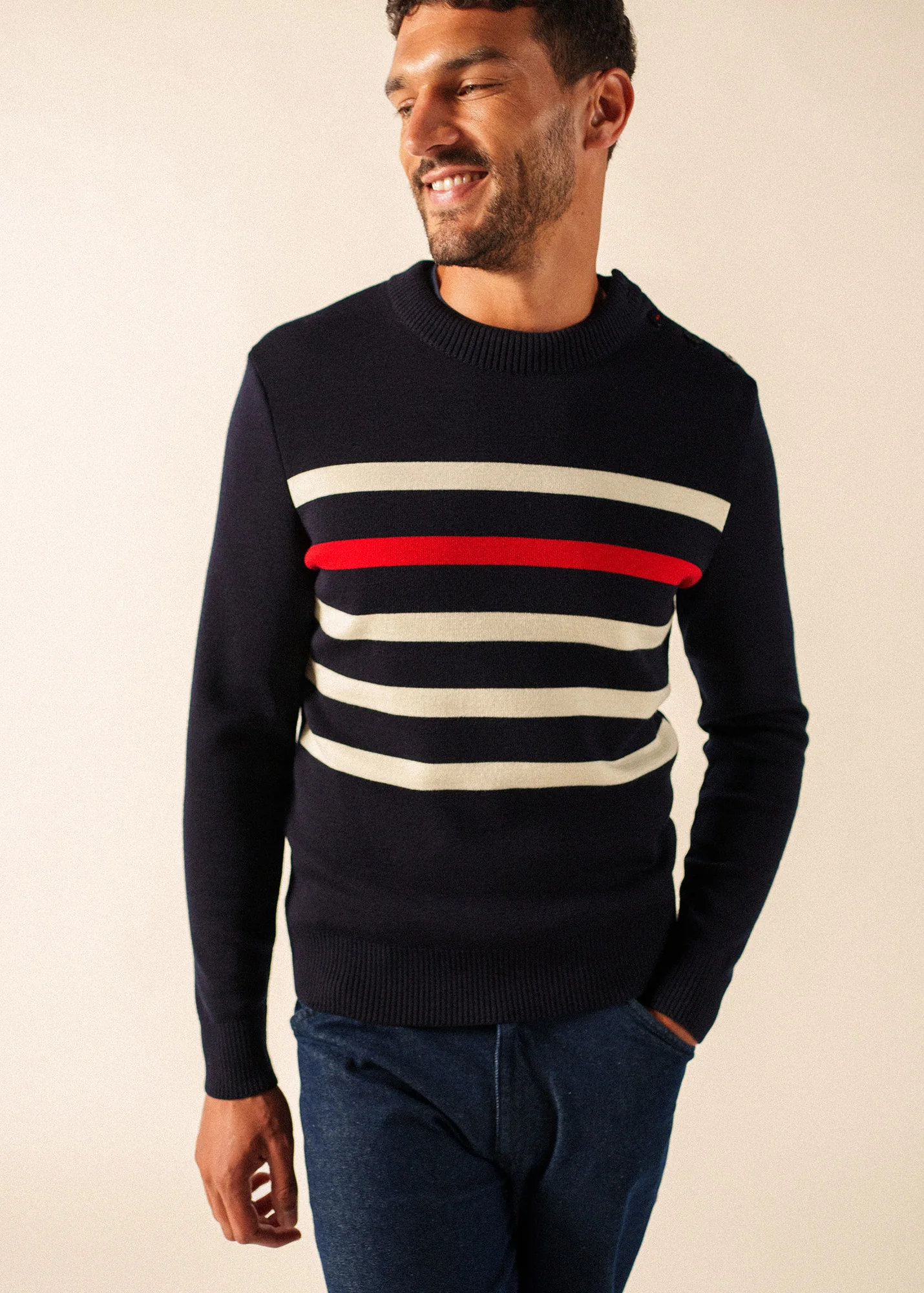 Pull Pezenas (NAVY/ECUME/TULIPE) - Image 3