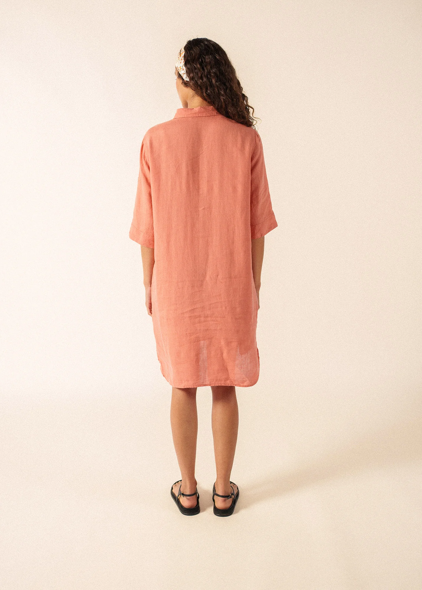 Robe Léonie lin (ARGILE) - Image 2