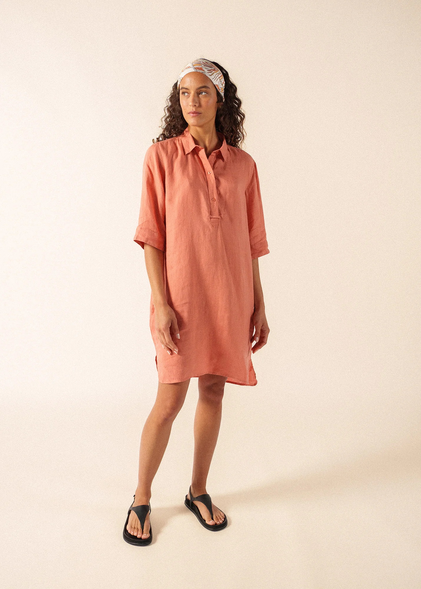 Robe Léonie lin (ARGILE) - Image 3