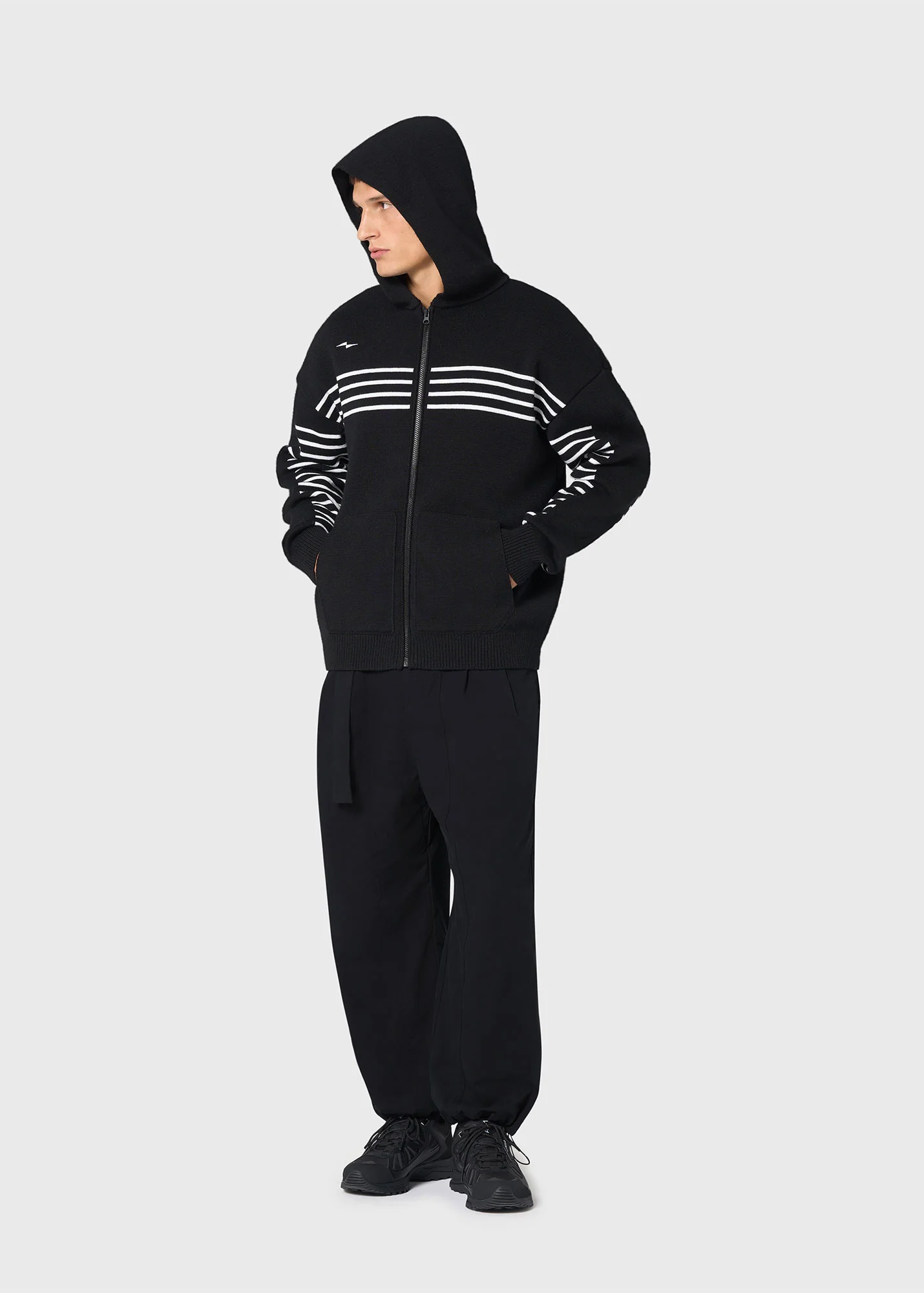 Sweat à capuche Kobourg - SAINT JAMES x AVNIER (NOIR/PHOSPHO) - Image 6