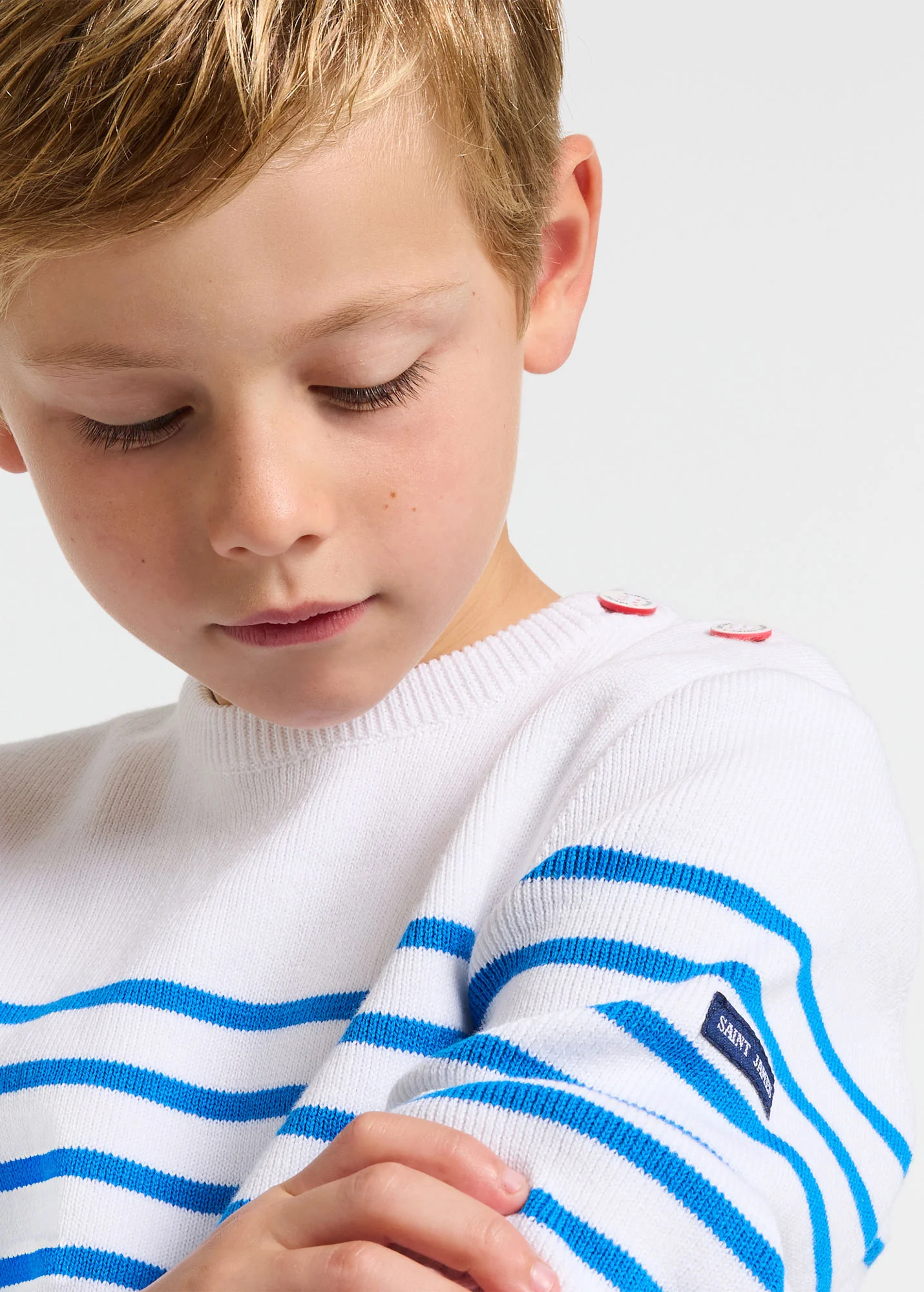 Pull garçon x Jacadi (BLANC/BLEU RIVAGE) - Image 2