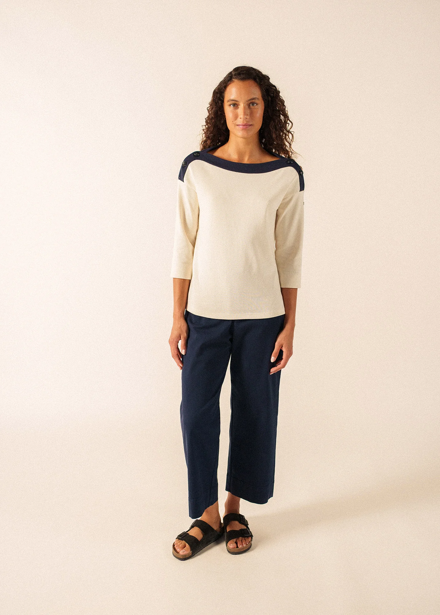 T-shirt Latsia x Isabelle Ballu (ECRU/NAVY)