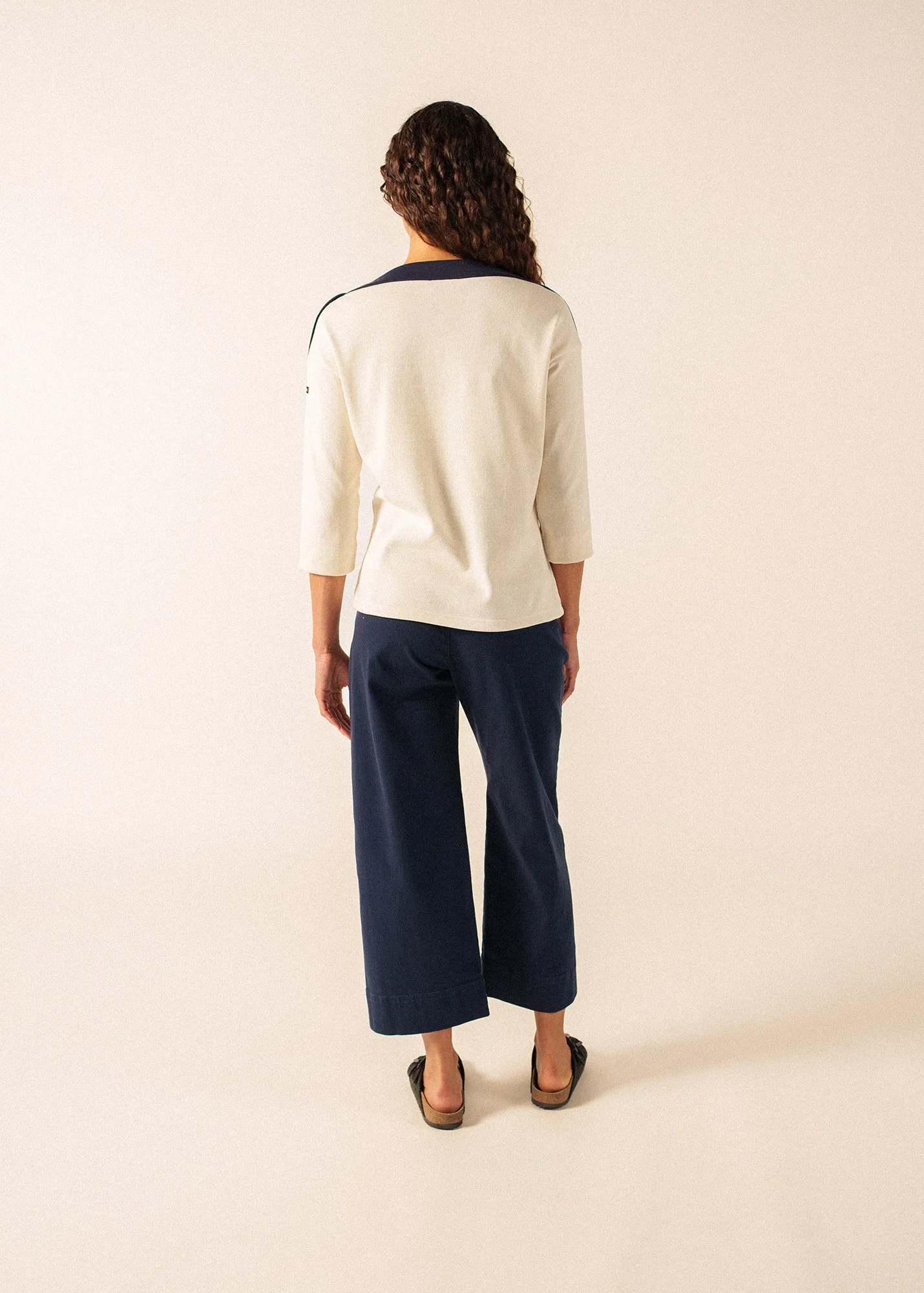 T-shirt Latsia x Isabelle Ballu (ECRU/NAVY) - Image 2