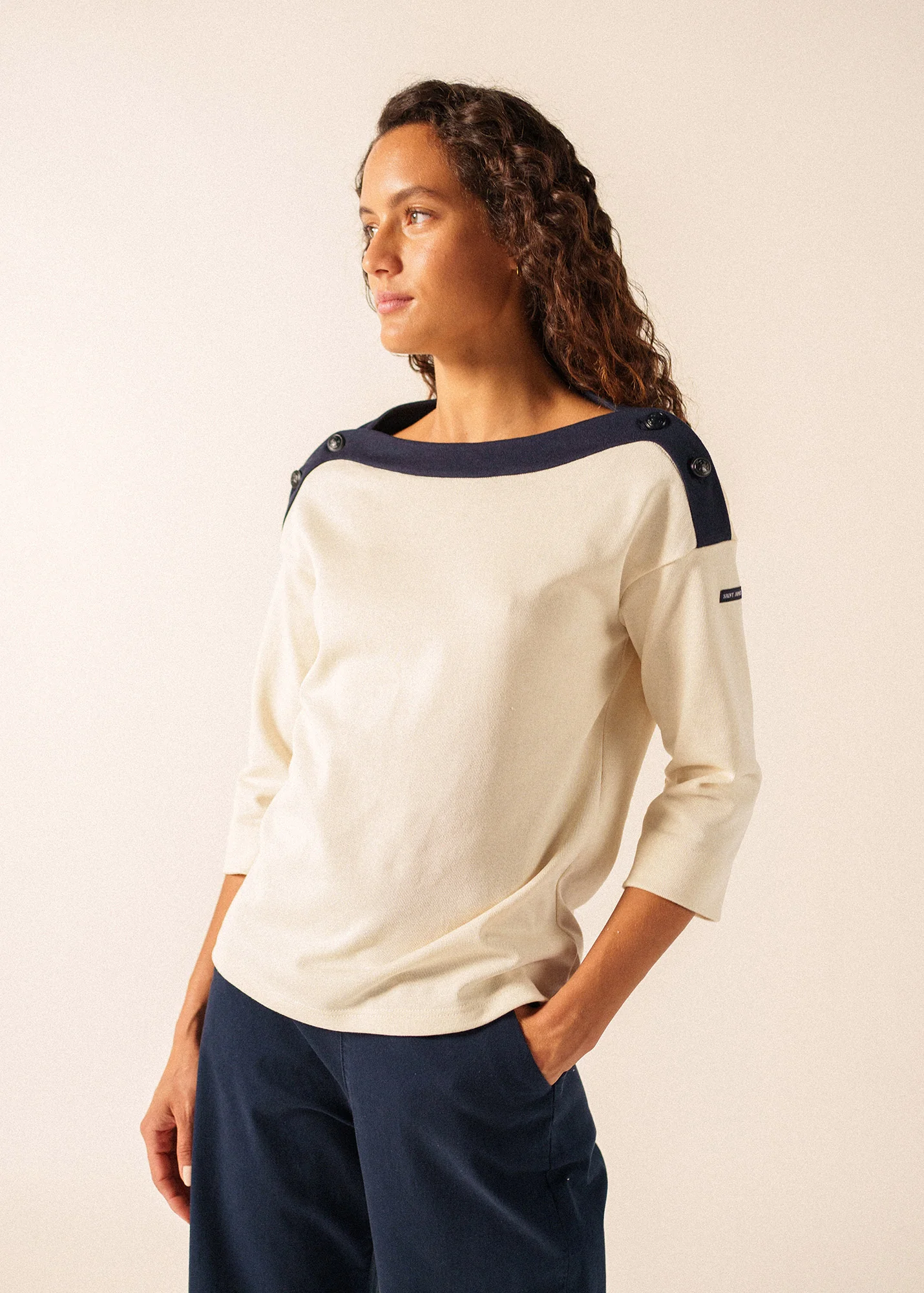 T-shirt Latsia x Isabelle Ballu (ECRU/NAVY) - Image 3