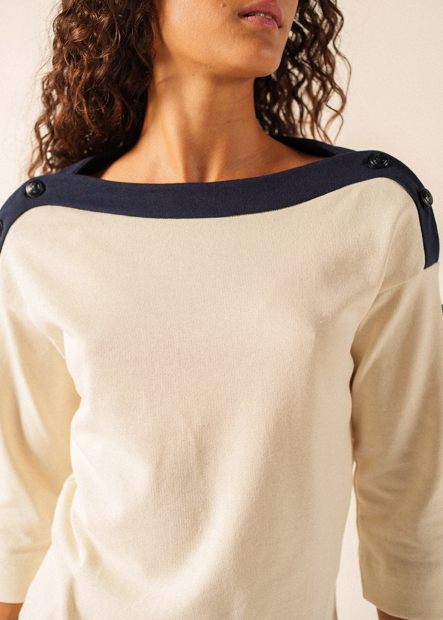 T-shirt Latsia x Isabelle Ballu (ECRU/NAVY) - Image 4