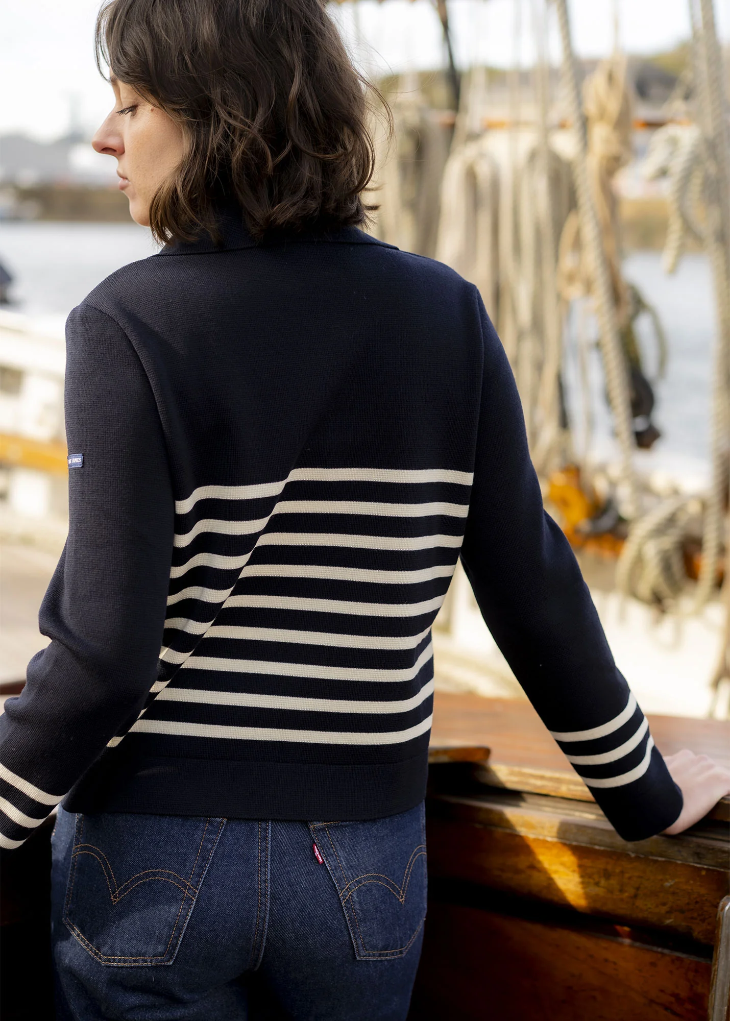 Veste Richelieu rayée x Marine nationale (NAVY/ECUME) - Image 2