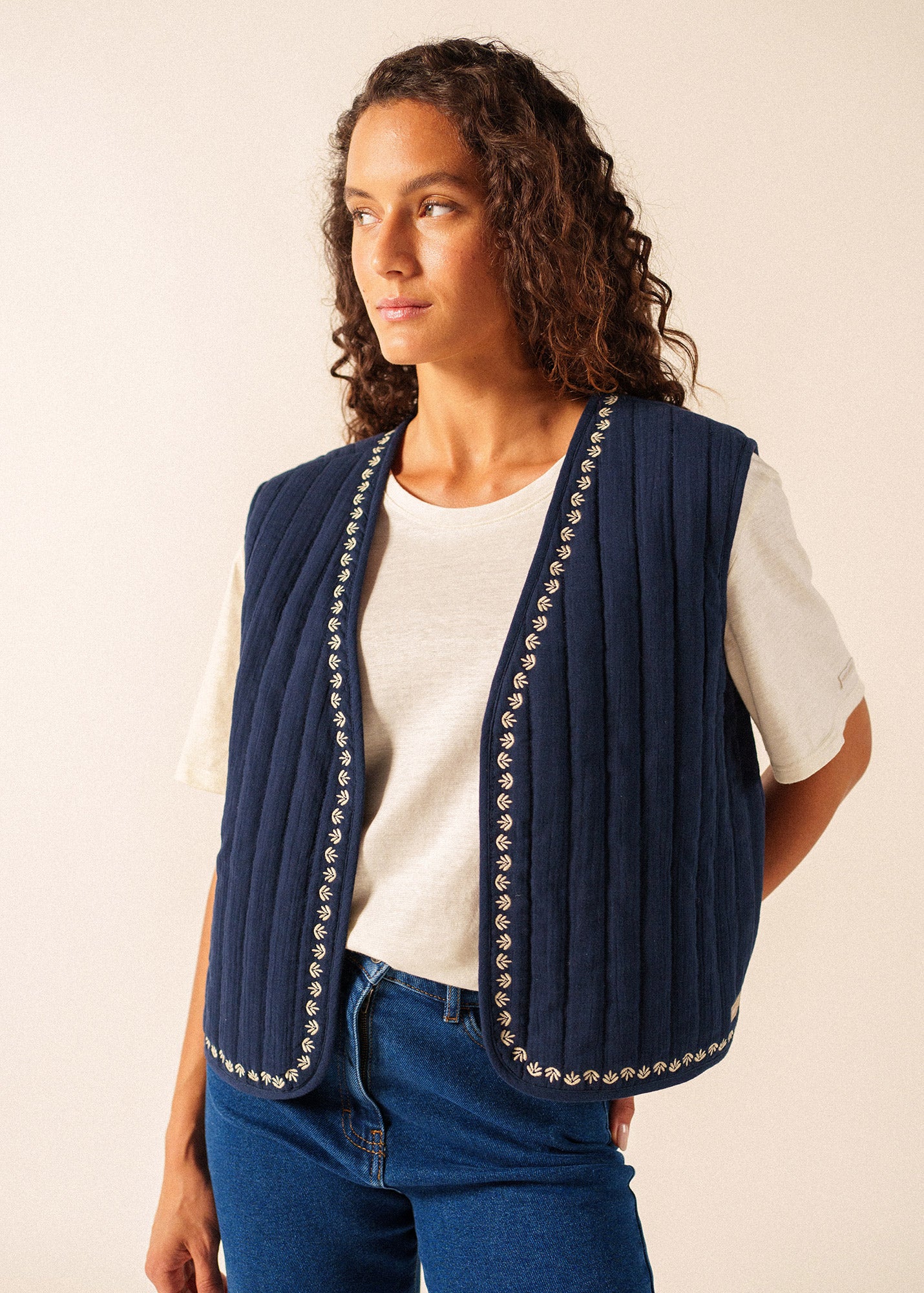Veste Ste Lily (MARINE/TOILE) - Image 3
